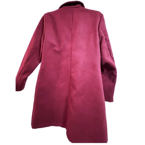 🔥 FLASH SALE Elegant Mauve Long Coat Size M | Double Breasted Winter Outerwear - Picture 3 of 4
